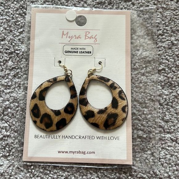 Myra Bag Jewelry - NWT Myra Bag Leather Cheetah Earrings
